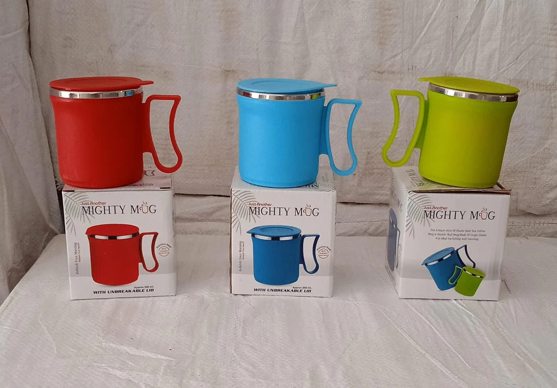 Stainless Steel Mug: Insulated, Leakproof Lid, Hot/Cold Drinks (Mix Color)
