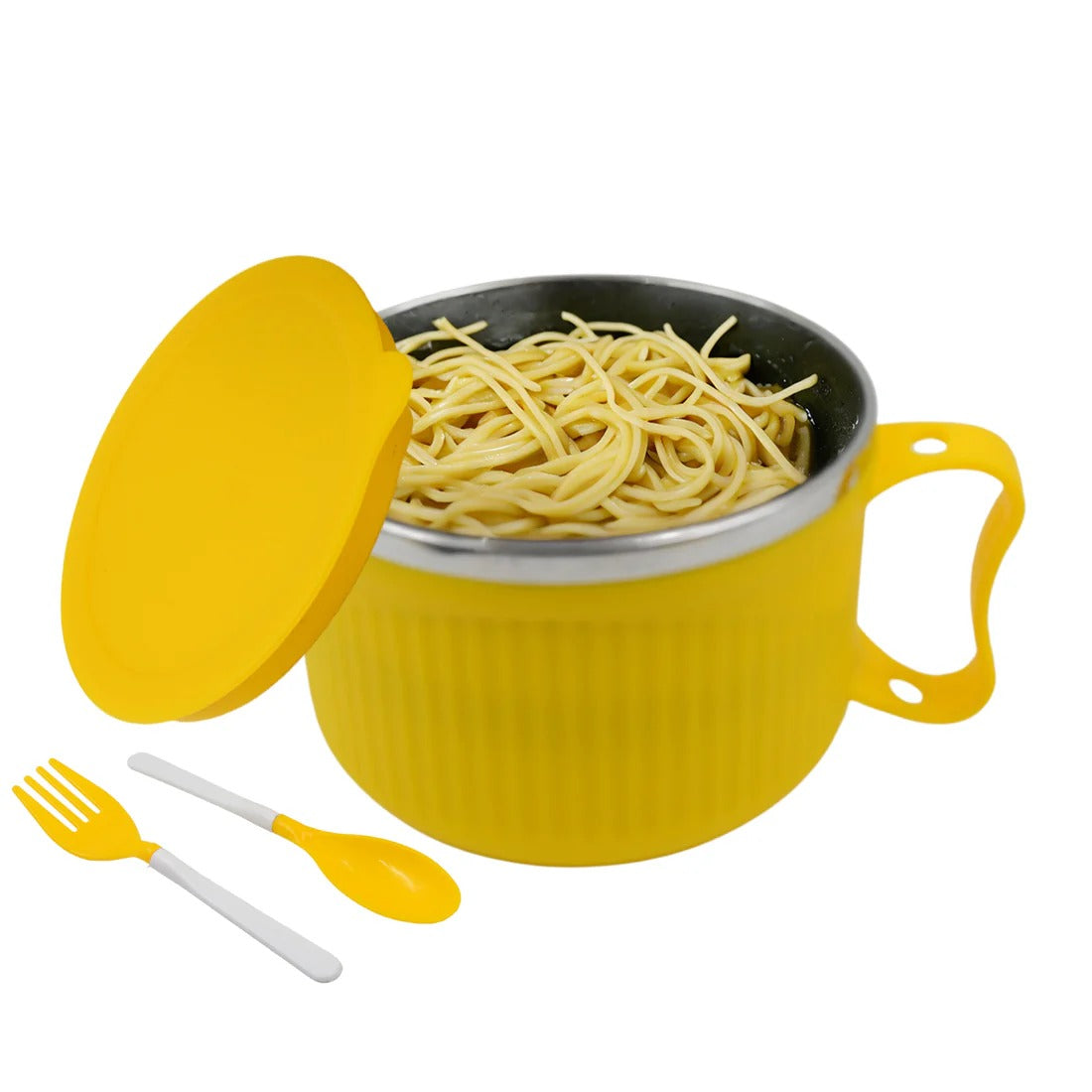 Safe Double-Layer Maggie Bowl with Lid & Handle – Versatile Bowl for Cereals, Fruits, Ramen & More