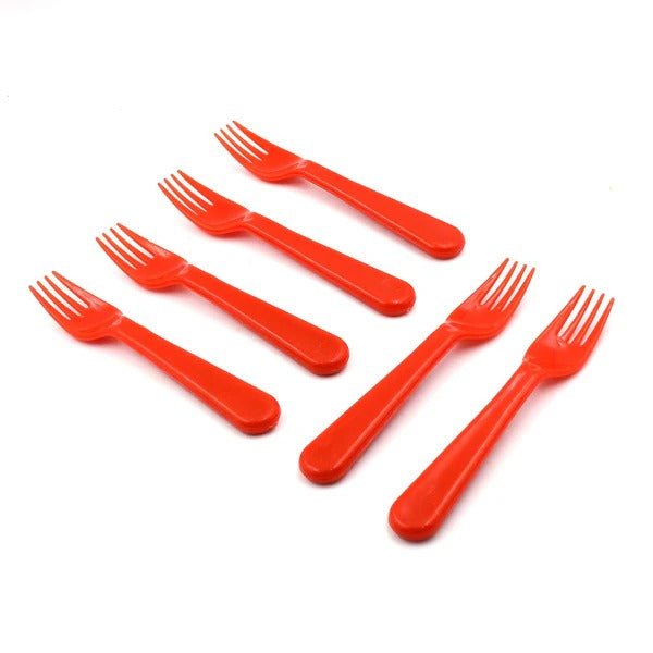 Plastic Fork Spoon, Fork Spoon Set, Fruit Fork Spoon Set (6 pcs)