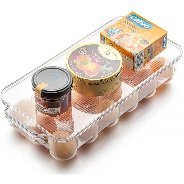 Plastic 18 Cavity Egg Storage Box Or Egg Trays For Refrigerator With Lid
