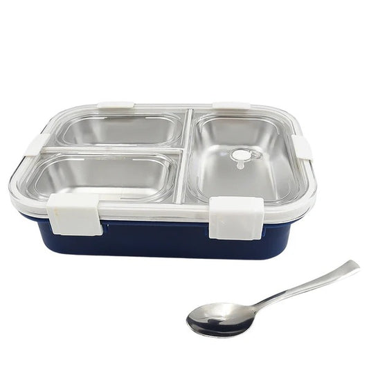 3 Compartment Transparent Stainless Steel Lunch Box