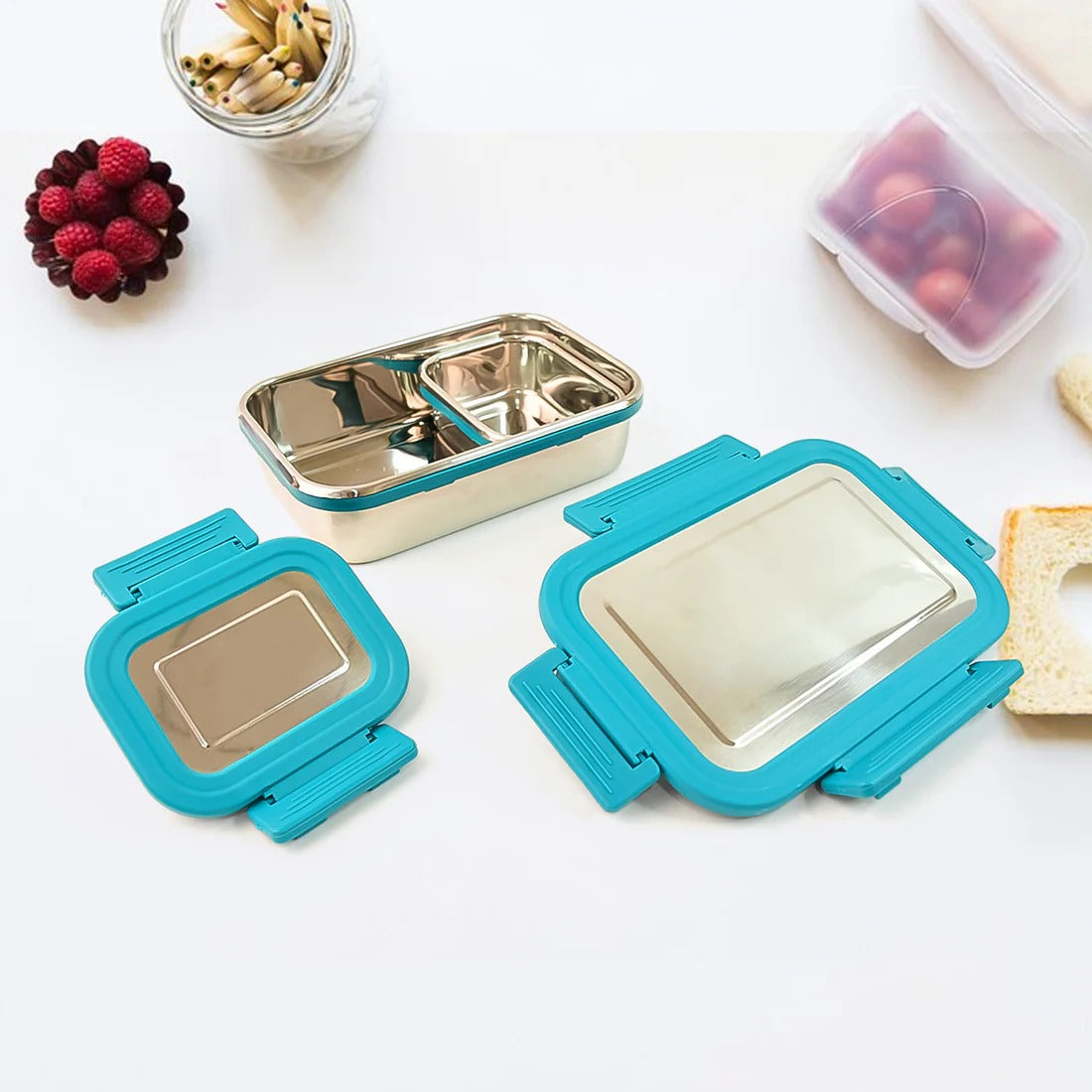 Jerry Lunch Box Premium Stainless Steel Food Container (2 Pc / 700+200 ML Approx)