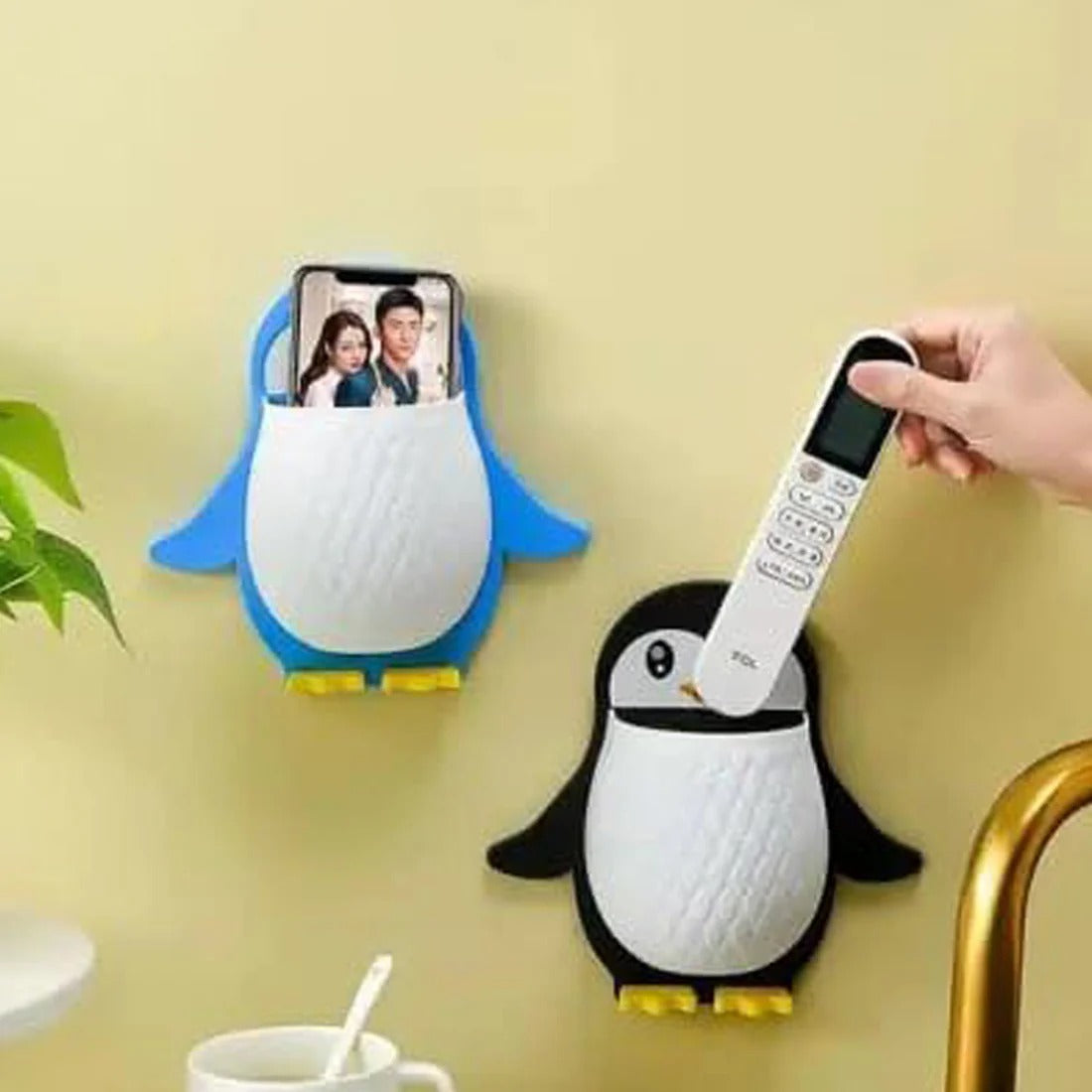 Penguin Storage Box, Adhesive Remote Case, Electric Toothbrushes Holder