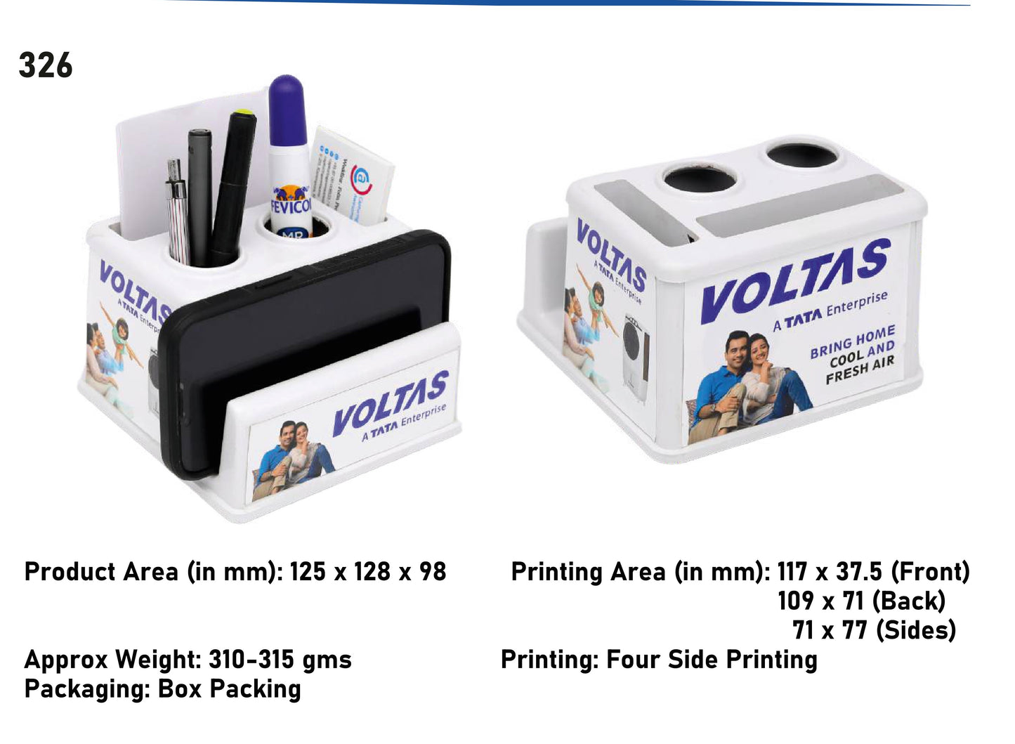 Pen Stand with Mobile Stand (White 326)