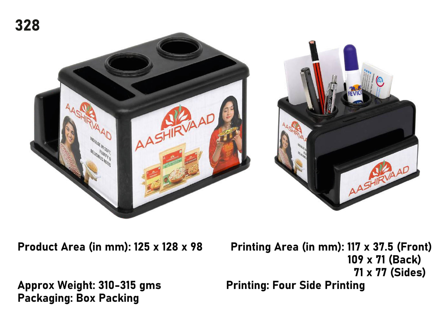 Pen Stand with Mobile Stand for gifting and promotion (328 Black)
