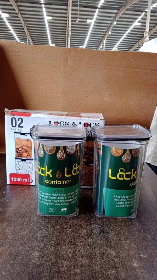 Airtight Lock & Lock Food Storage Container Set – 2 Piece (1200 ML)