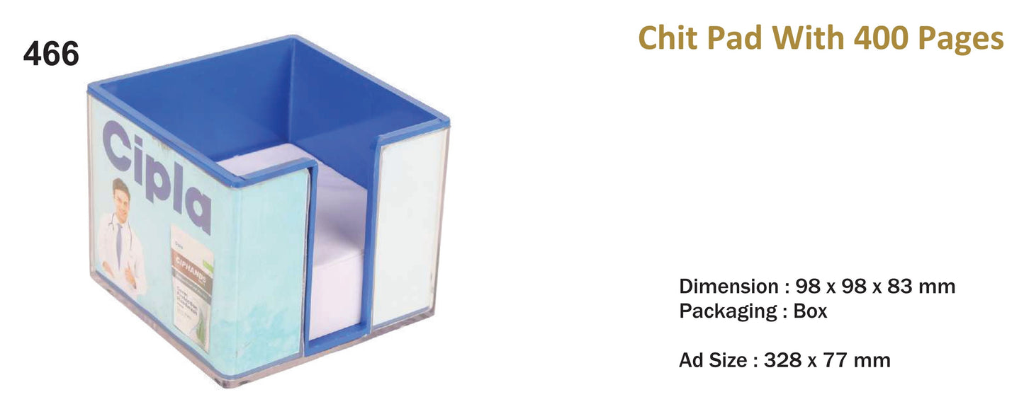 Customized Chit Pads with 400 pages for Gifting and Promotion (466)