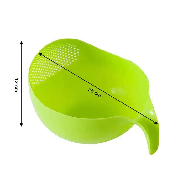 Plastic Rice Bowl / Food Strainer Thick Drain Basket with Handle for Rice, Vegetable & Fruit