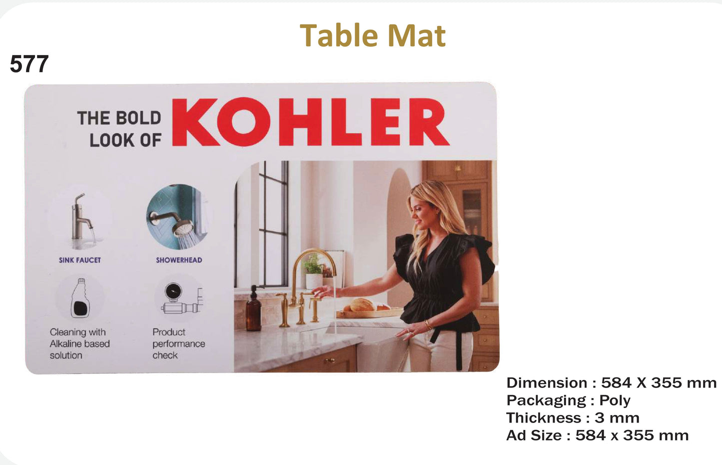 TABLE MAT PAD FOR GIFTING AND PROMOTION (KOHLER -Thickness 3 mm)