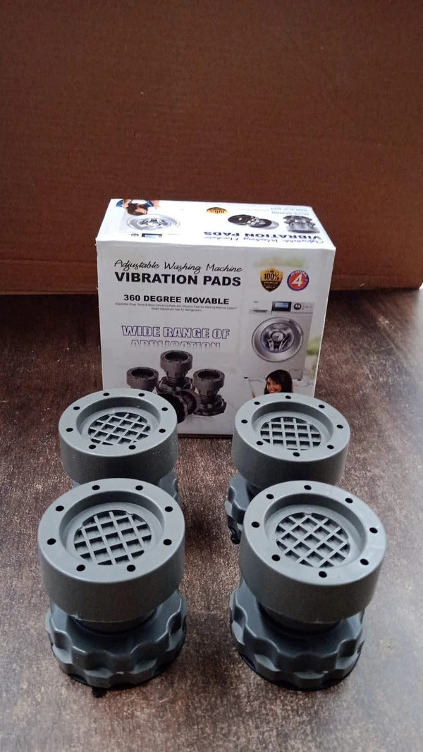 Adjustable Anti-Vibration Pads for Washing Machine and Refrigerator Base (4 Pc)
