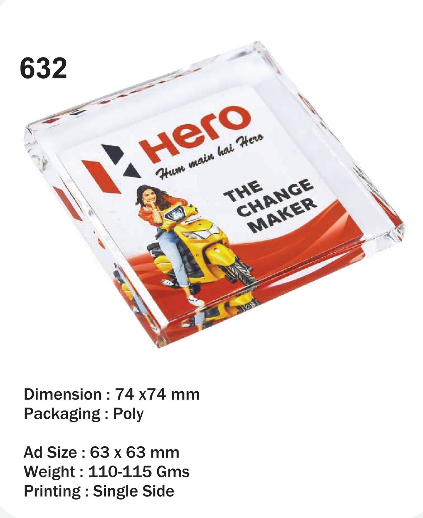 CUSTOMIZED ACRYLIC PAPER WEIGHT (HERO)
