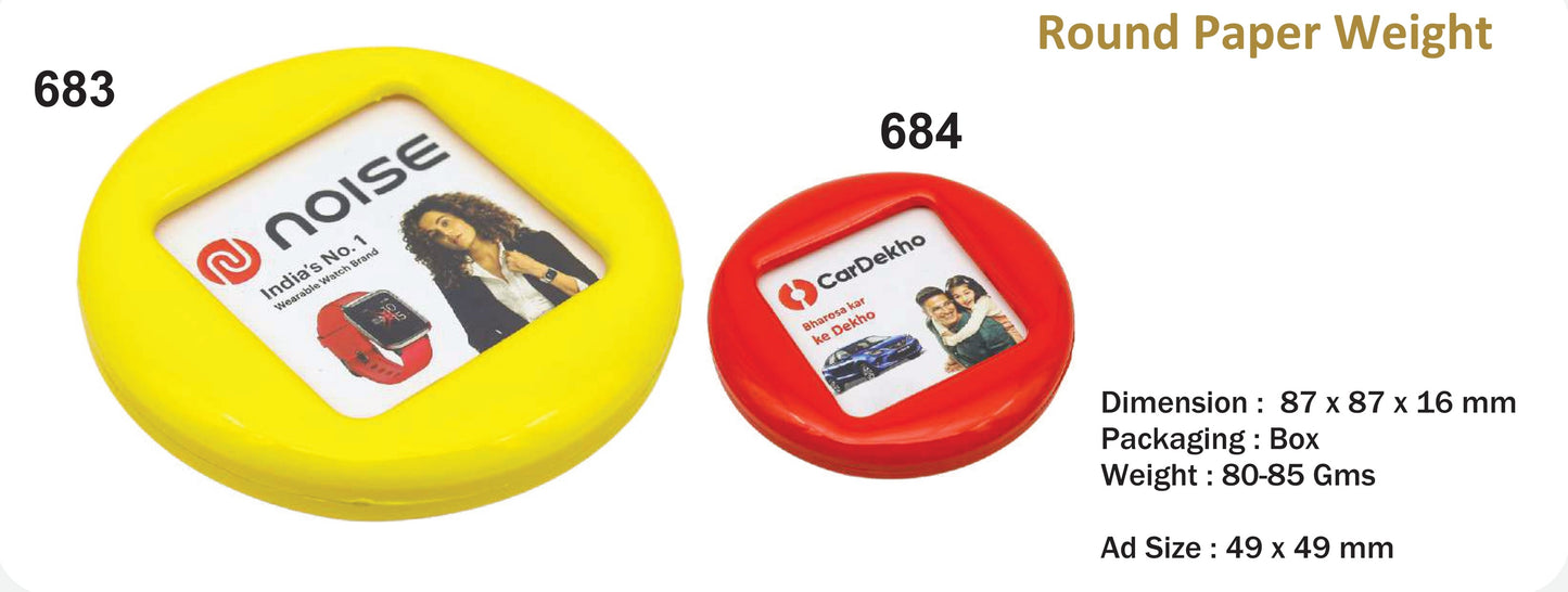Round Plastic Paper Weight