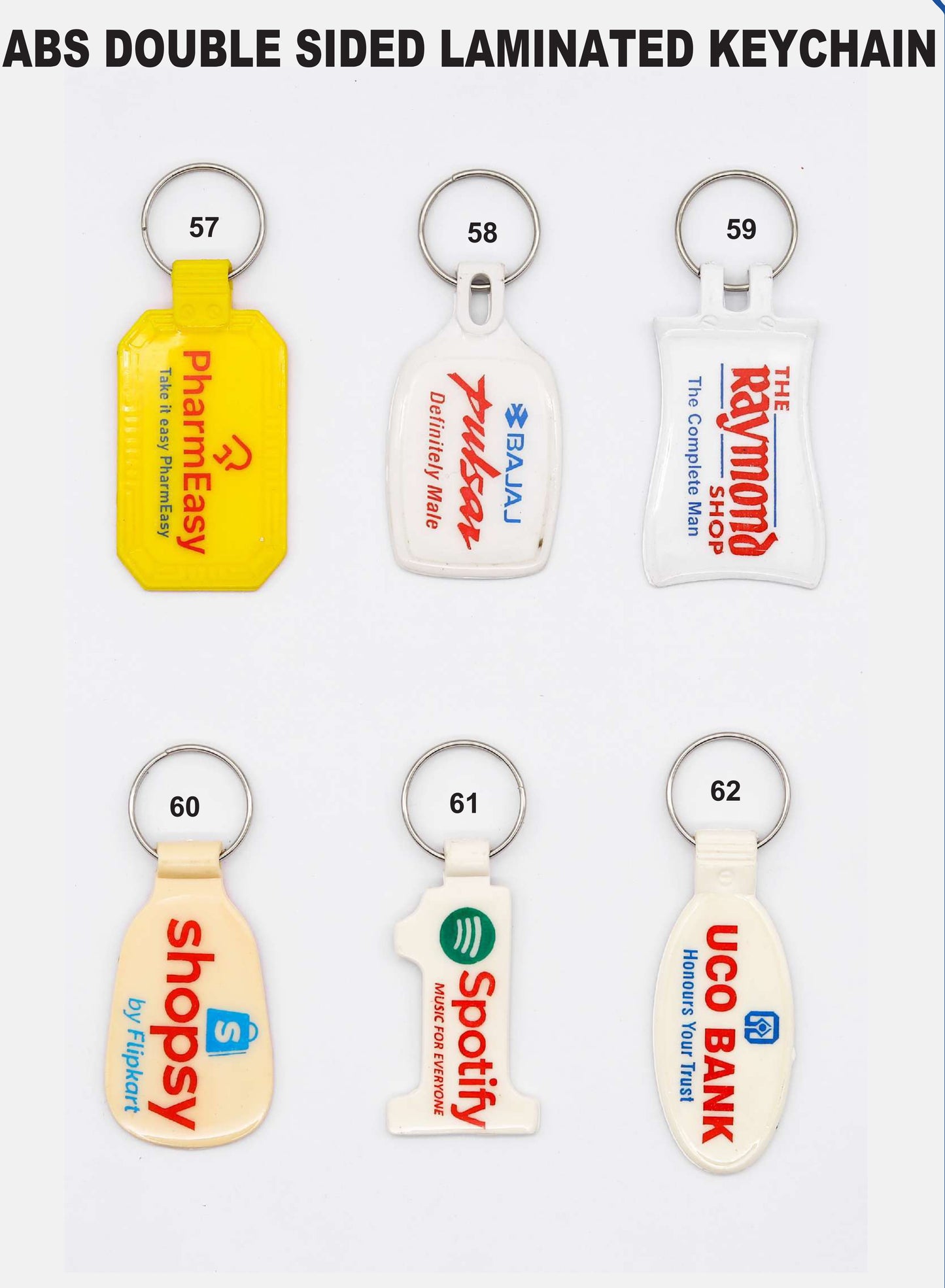 ABS DOUBLE SIDED LAMINATED KEYCHAIN for gift and promotion