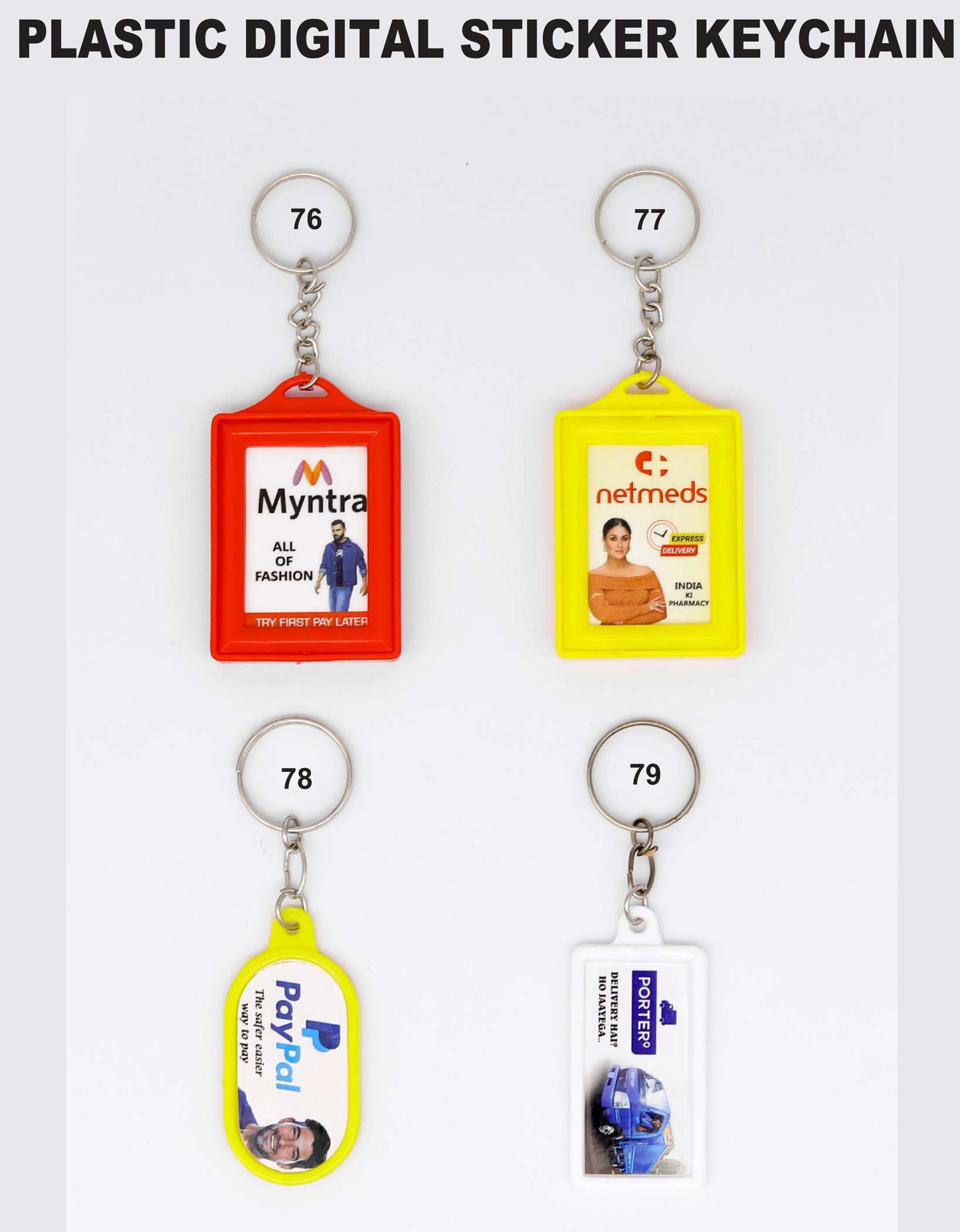 PLASTIC DIGITAL STICKER KEYCHAIN for gift and promotion