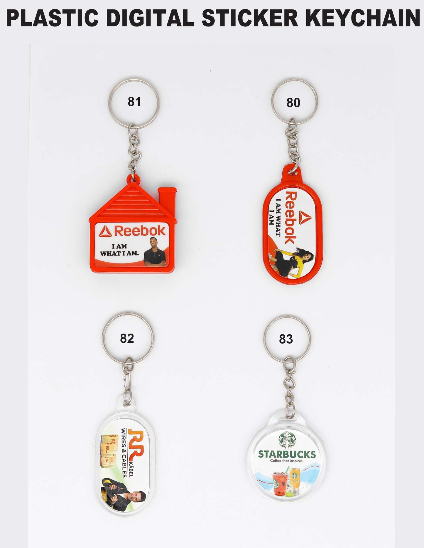PLASTIC DIGITAL STICKER KEYCHAIN for gift and promotion
