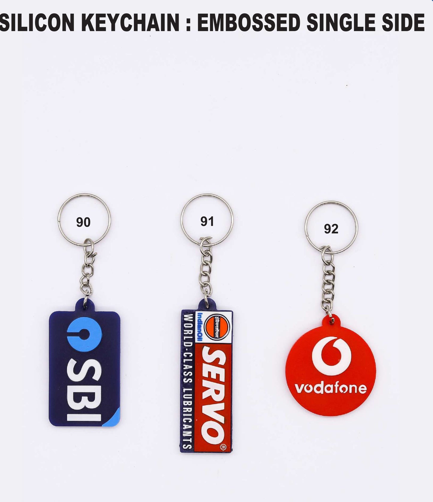 SILICON KEYCHAIN :- EMBOSSED SINGLE SIDE for gift and promotion