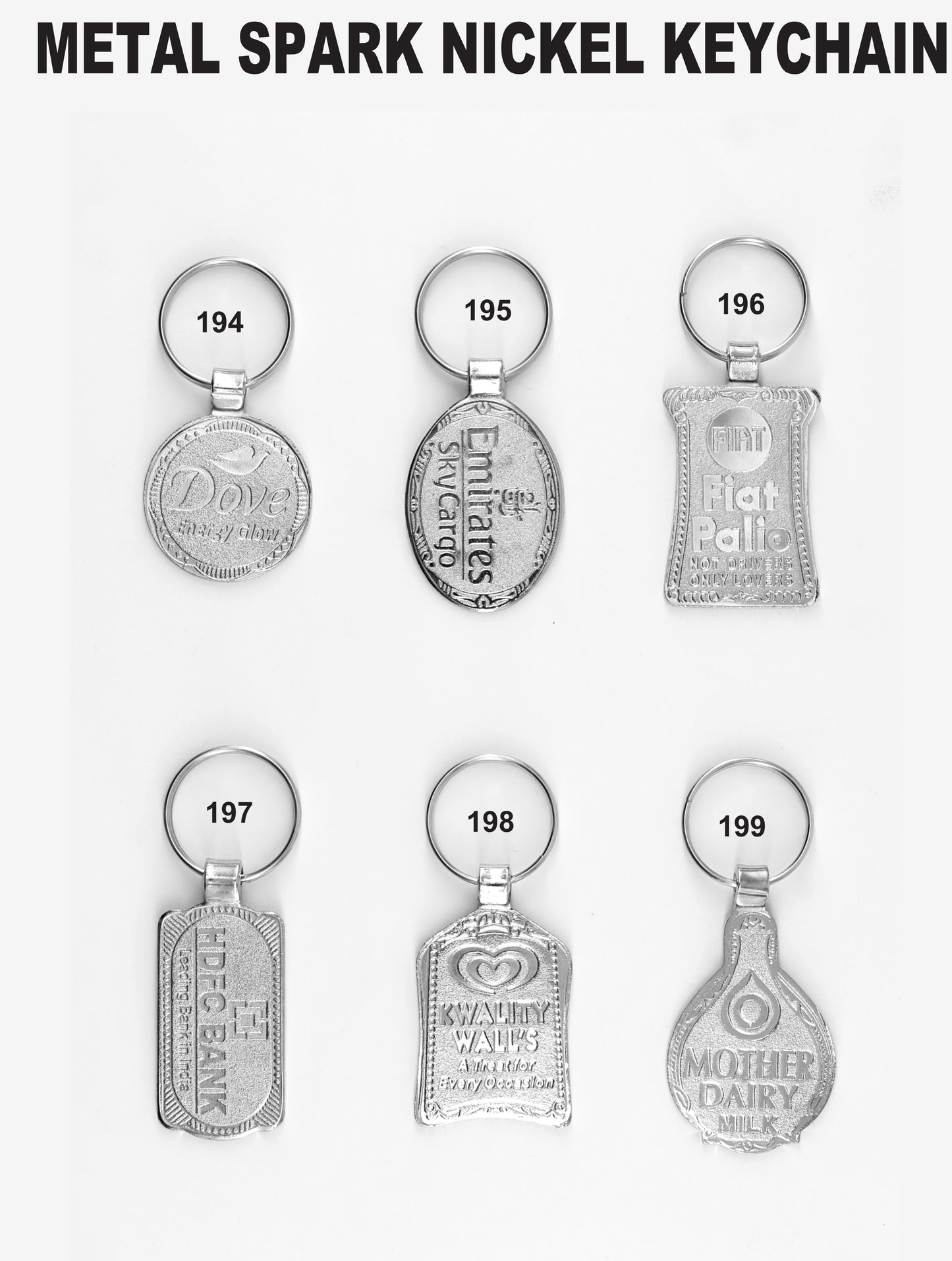 METAL SPARK NICKEL KEYCHAIN for gift and promotion