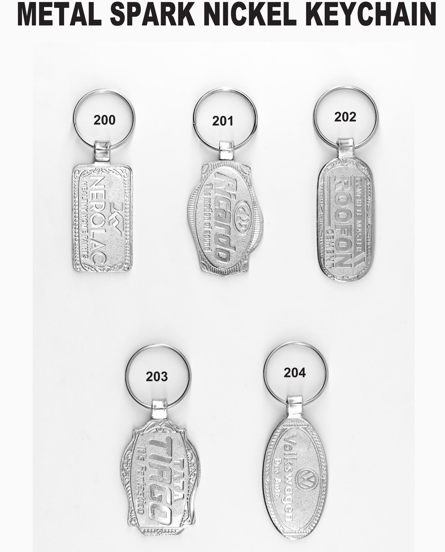 METAL SPARK NICKEL KEYCHAIN for gift and promotion
