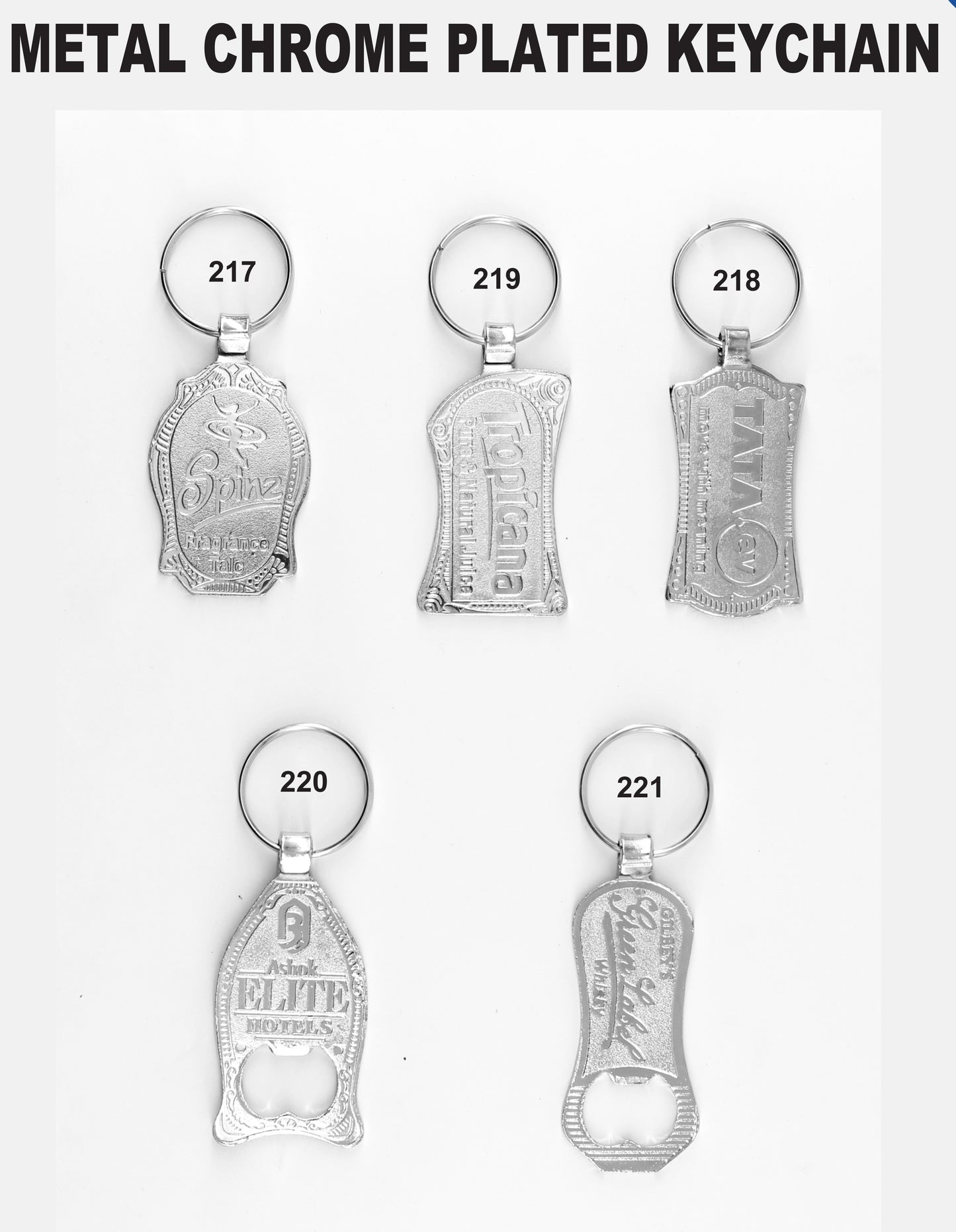 METAL CHROME PLATED FOLDED KEYCHAIN
