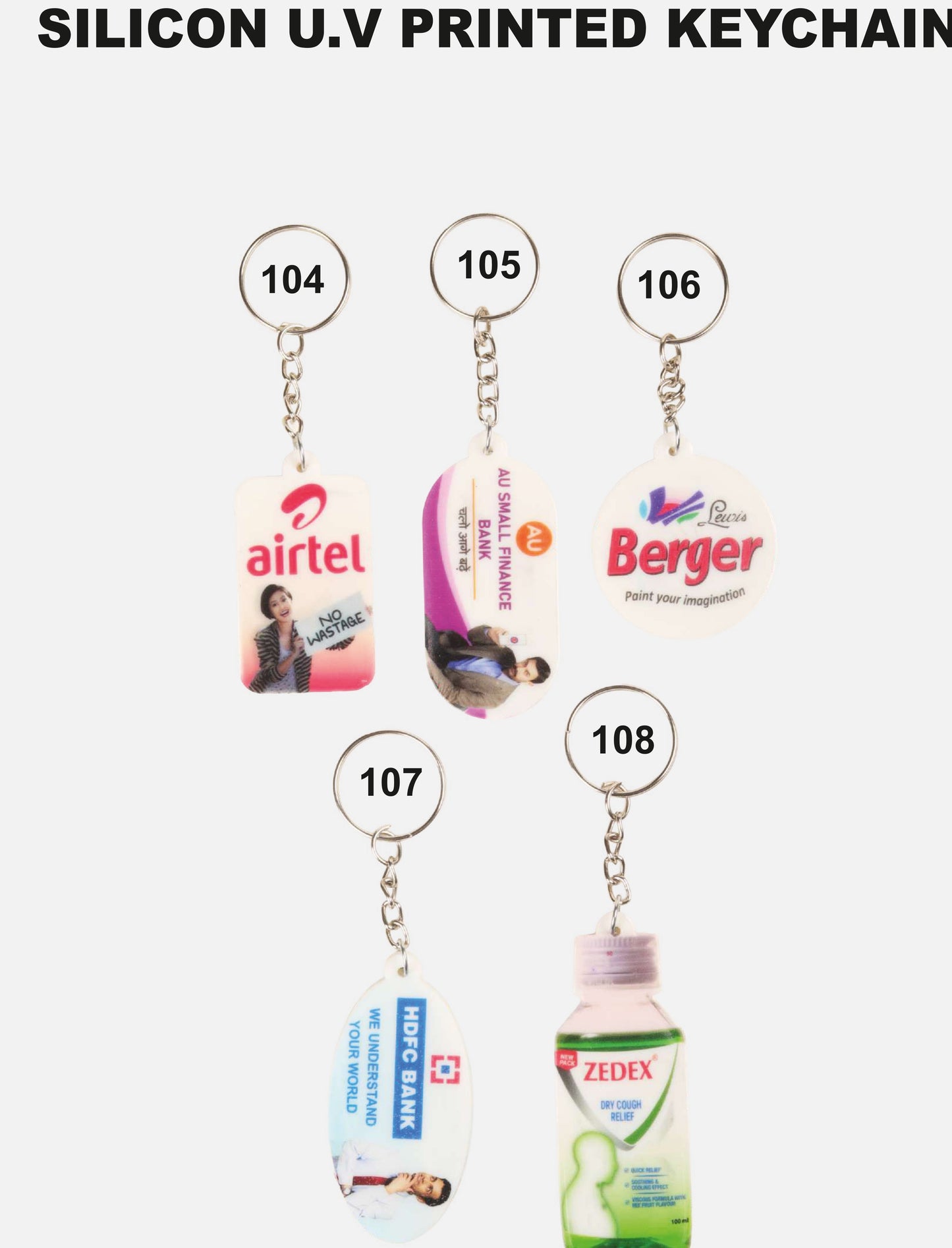 SILICON UV PRINTED KEYCHAIN