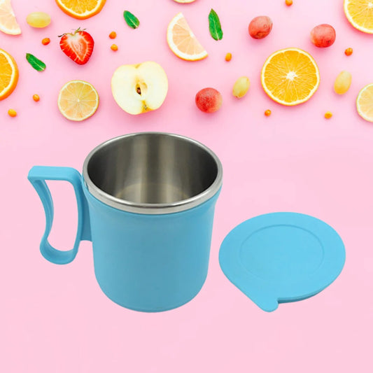 Stainless Steel Mug: Insulated, Leakproof Lid, Hot/Cold Drinks (Mix Color)