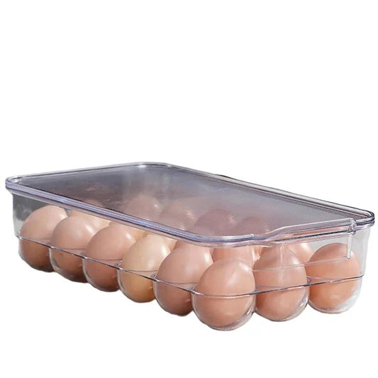 Plastic 18 Cavity Egg Storage Box Or Egg Trays For Refrigerator With Lid