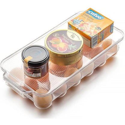 Plastic 18 Cavity Egg Storage Box Or Egg Trays For Refrigerator With Lid
