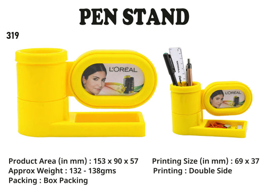 Customized Pen stand for Gifting and Promotion(Yellow)