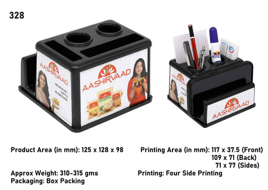 Pen Stand with Mobile Stand for gifting and promotion (328 Black)