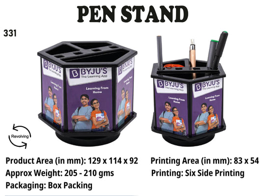Pen stand ( Black-Hexagon Shape) for gifting and promotion
