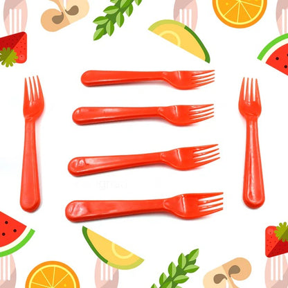 Plastic Fork Spoon, Fork Spoon Set, Fruit Fork Spoon Set (6 pcs)
