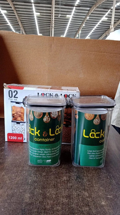 Airtight Lock & Lock Food Storage Container Set – 2 Piece (1200 ML)