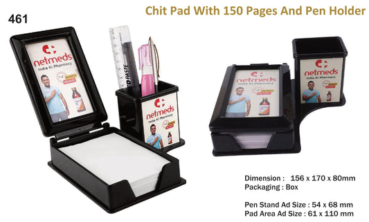 Customized Chit Pads with 150 pages and pan holder for Gifting and Promotion (461)