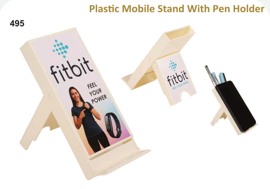 COUSTUMIZED PLASTIC MOBILE STAND WITH PEN HOLDER (FITBIT)