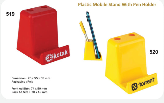 COUSTUMIZED PLASTIC MOBILE STAND WITH PEN HOLDER