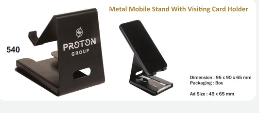 COUSTUMIZED METAL MOBILE STAND WITH VISITING CARD HOLDER (540)