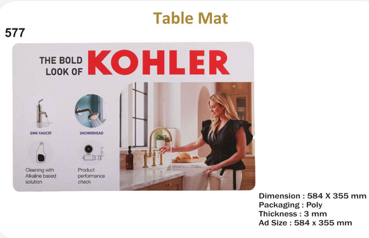 TABLE MAT PAD FOR GIFTING AND PROMOTION (KOHLER -Thickness 3 mm)