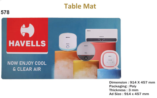 TABLE MAT PAD FOR GIFTING AND PROMOTION (HAVELLS-Thickness 3 mm)