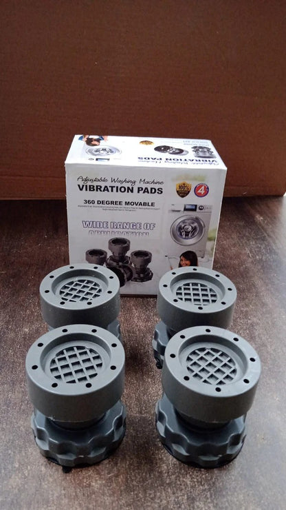 Adjustable Anti-Vibration Pads for Washing Machine and Refrigerator Base (4 Pc)