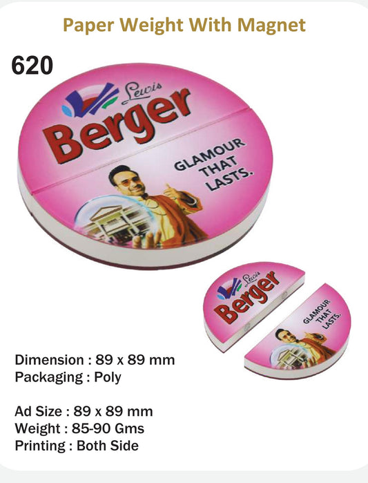 ACRYLIC PAPER WEIGHT WITH MAGNET (BERGER)