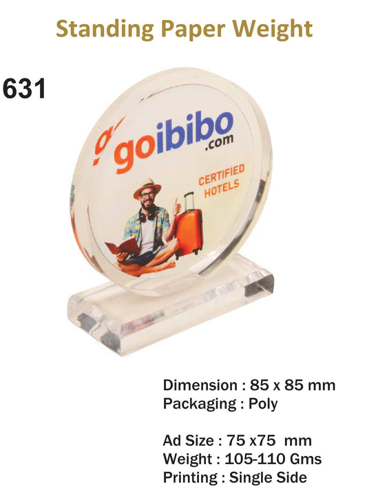 CUSTOMIZED ACRYLIC STANDING PAPER WEIGHT (GO IBIBO)