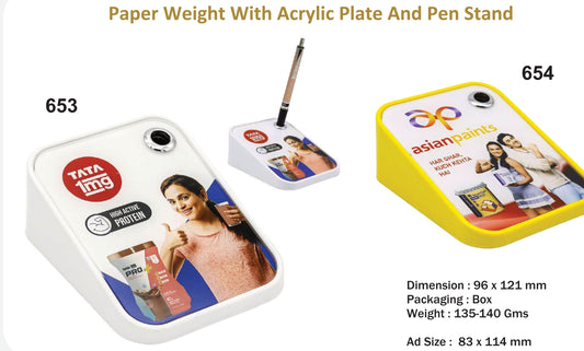 Plastic Paper Weight with Pan Stand