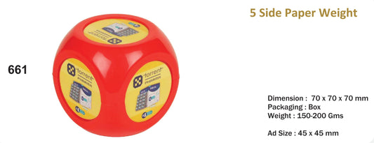 5 side Plastic Paper Weight(661)