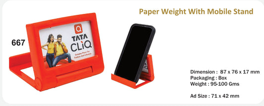 Plastic Paper Weight with mobile stand