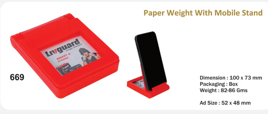 Plastic Paper Weight with mobile stand