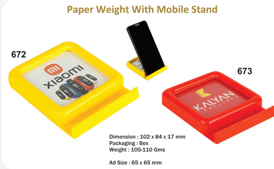 Plastic Paper Weight with mobile stand