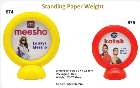Standing Plastic Paper Weight