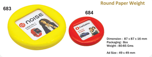 Round Plastic Paper Weight