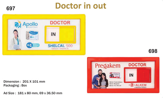 CUSTOMIZED DOCTOR IN & OUT (RECTANGLE SHAPE)
