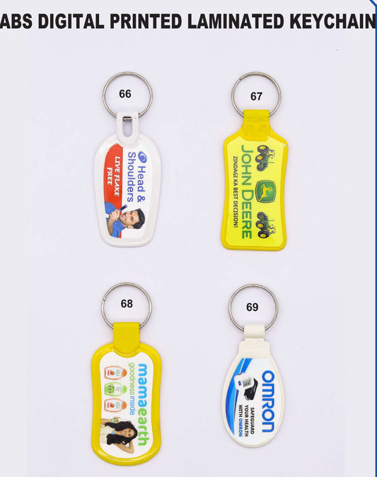 ABS DIGITAL PRINTED LAMINATED KEYCHAIN for gift and promotion